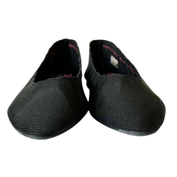Skechers Cleo Bewitch Black Slip On Stretch Fit Memory Foam Ballet Flats Sz 7 - Picture 8 of 15